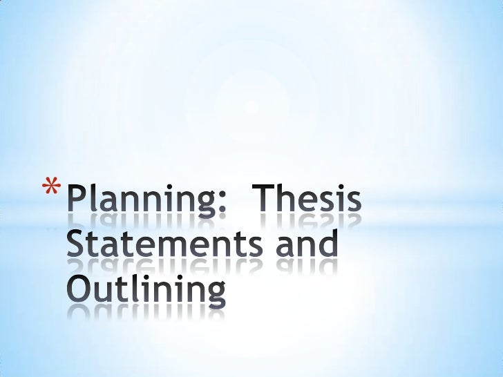 Outline of a thesis