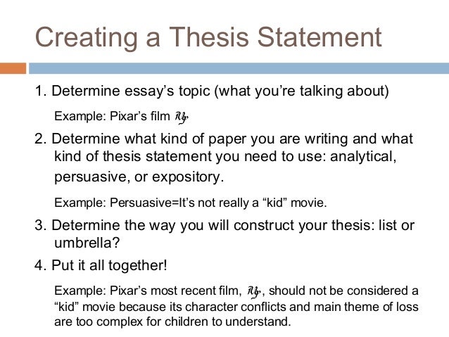 Supporting ideas for thesis