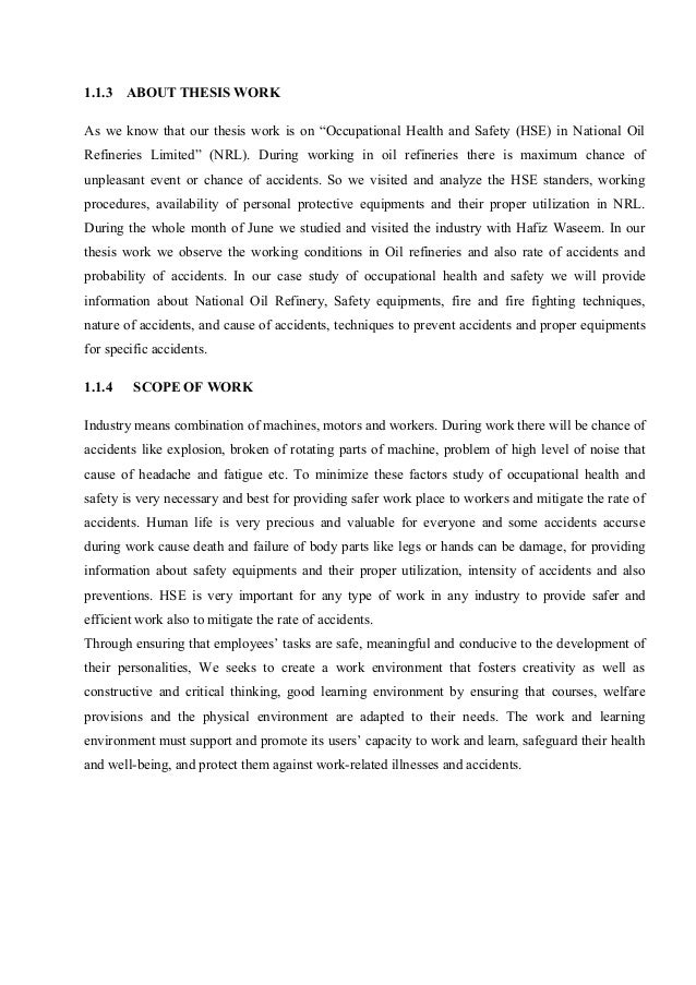 Construction health safety dissertation