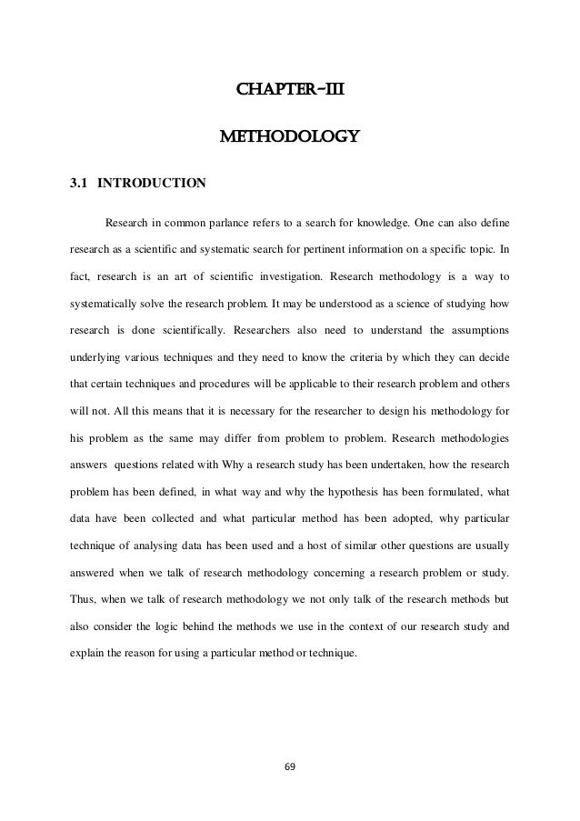 Sample thesis methodology section
