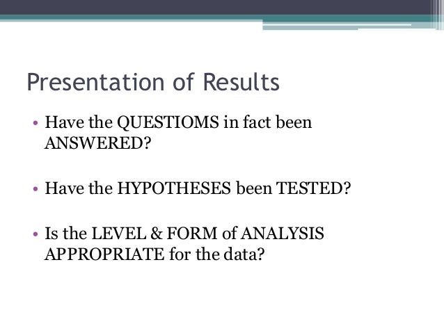 Evaluating a thesis