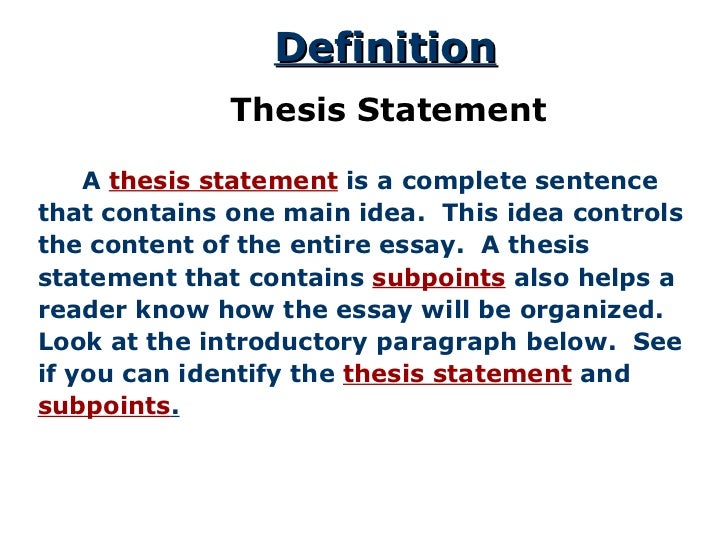 Purdue owl: creating a thesis statement