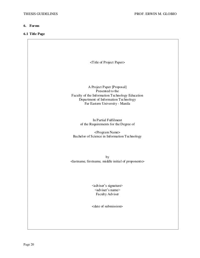 Thesis title for master in information technology