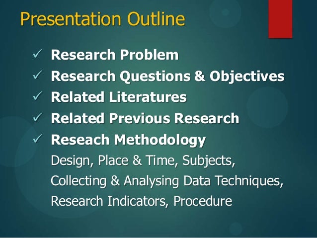 Master Thesis Objectives