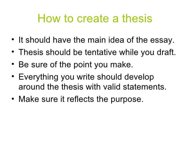 help creating a thesis statement