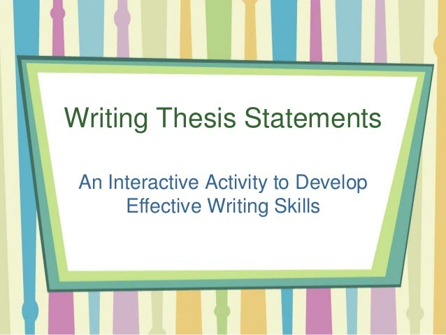 Formula for a strong thesis statement