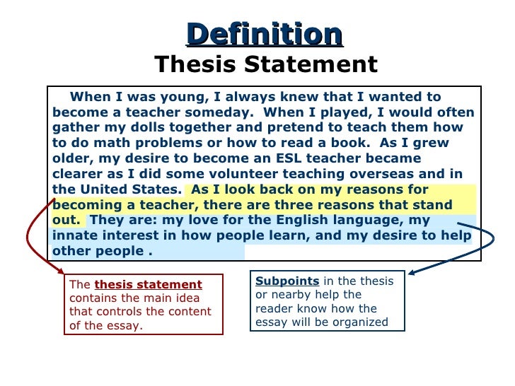 Coherent thesis statement