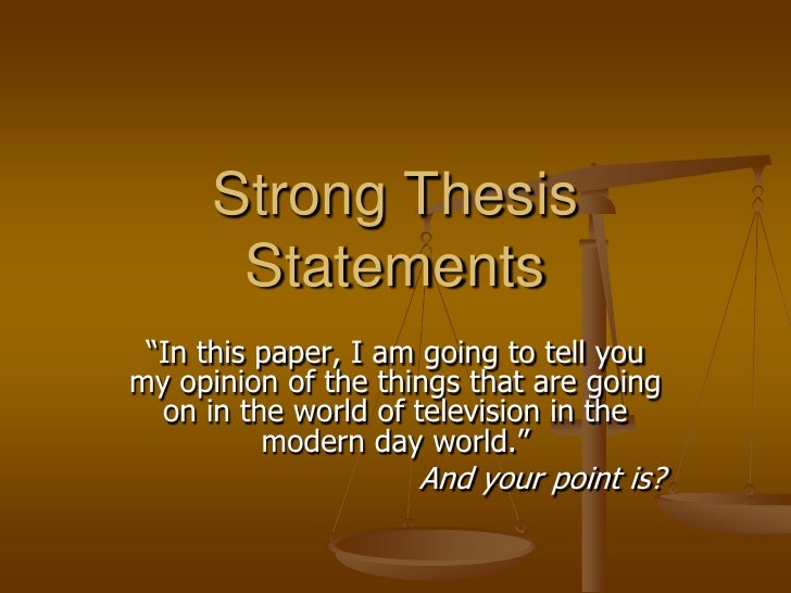 Formulating a thesis