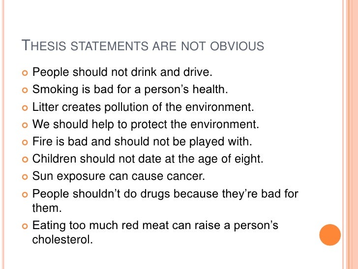 Ban smoking thesis statement