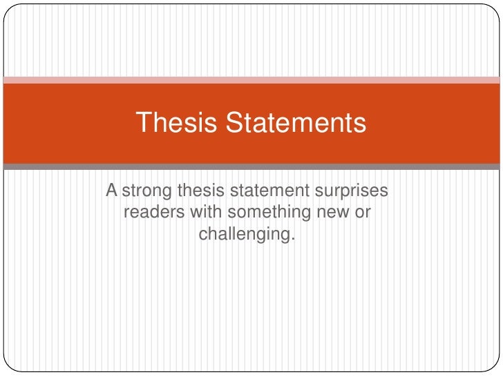 Making a good thesis statement for an essay