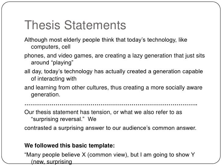 Examples of thesis statements on education