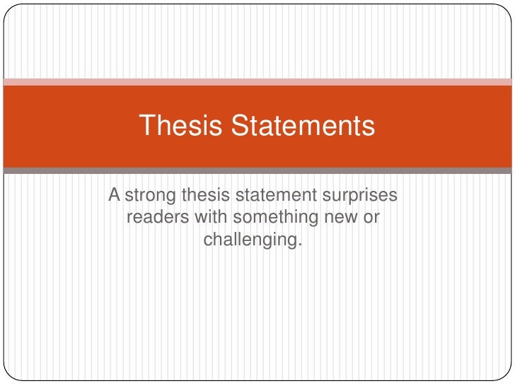 Example of a thesis statement in an essay