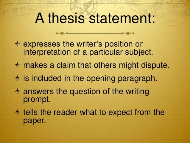 The introduction and the thesis statement