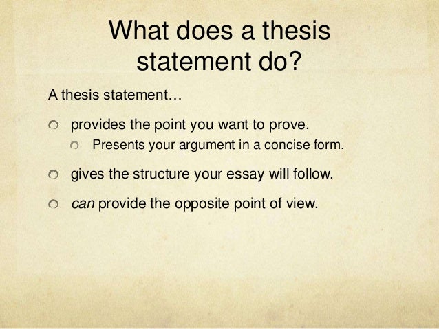 state your thesis statement