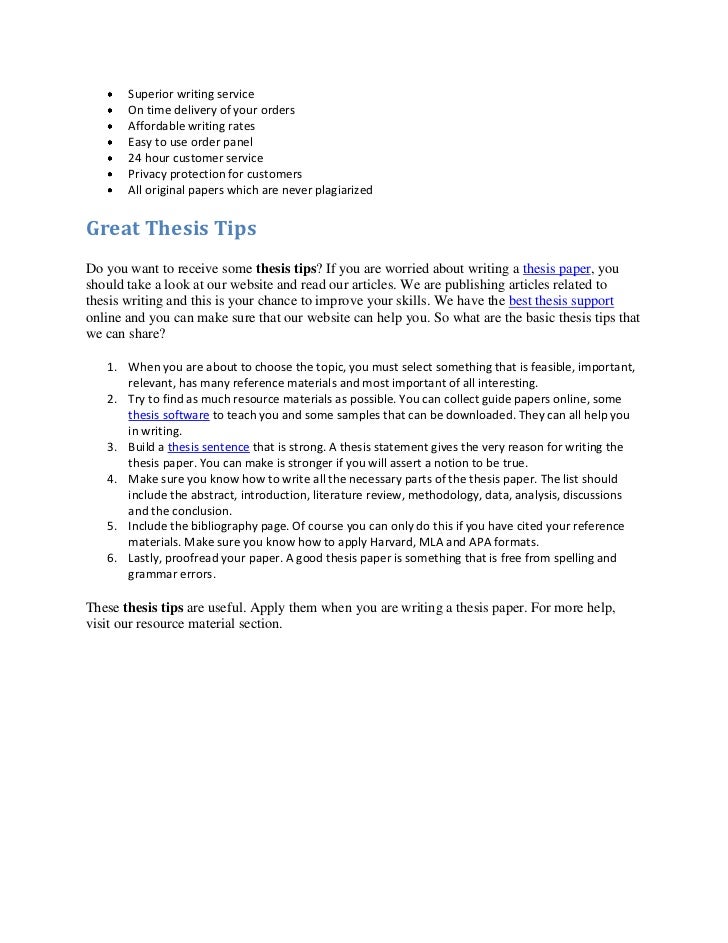 Help writing my thesis