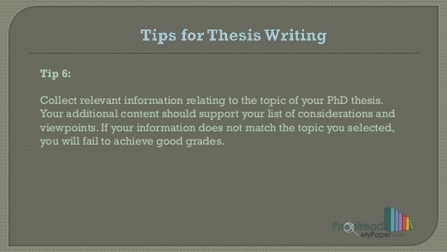 Phd thesis tips