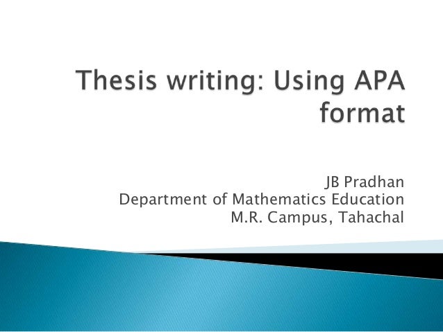 Master's thesis format apa