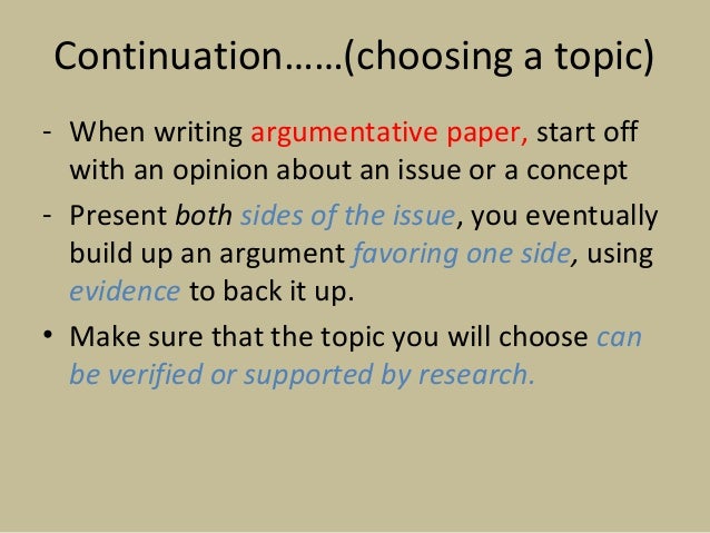 Choosing a topic for an essay