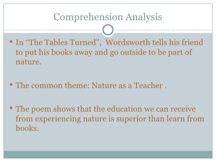 William wordsworth the tables turn essay