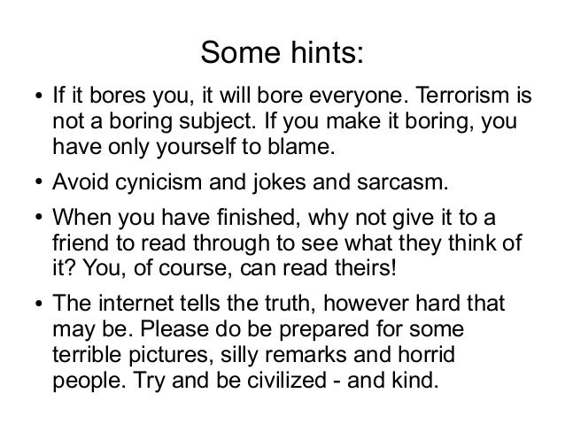 Essay on terrorism in english