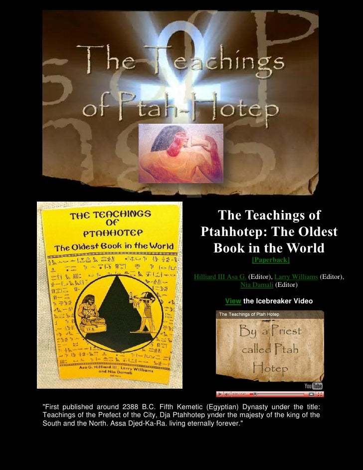 The Teachings Of Ptahhotep The Oldest Book In The World