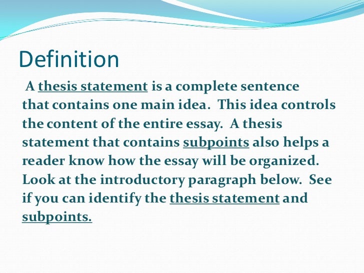 thesis statement for an interview essay