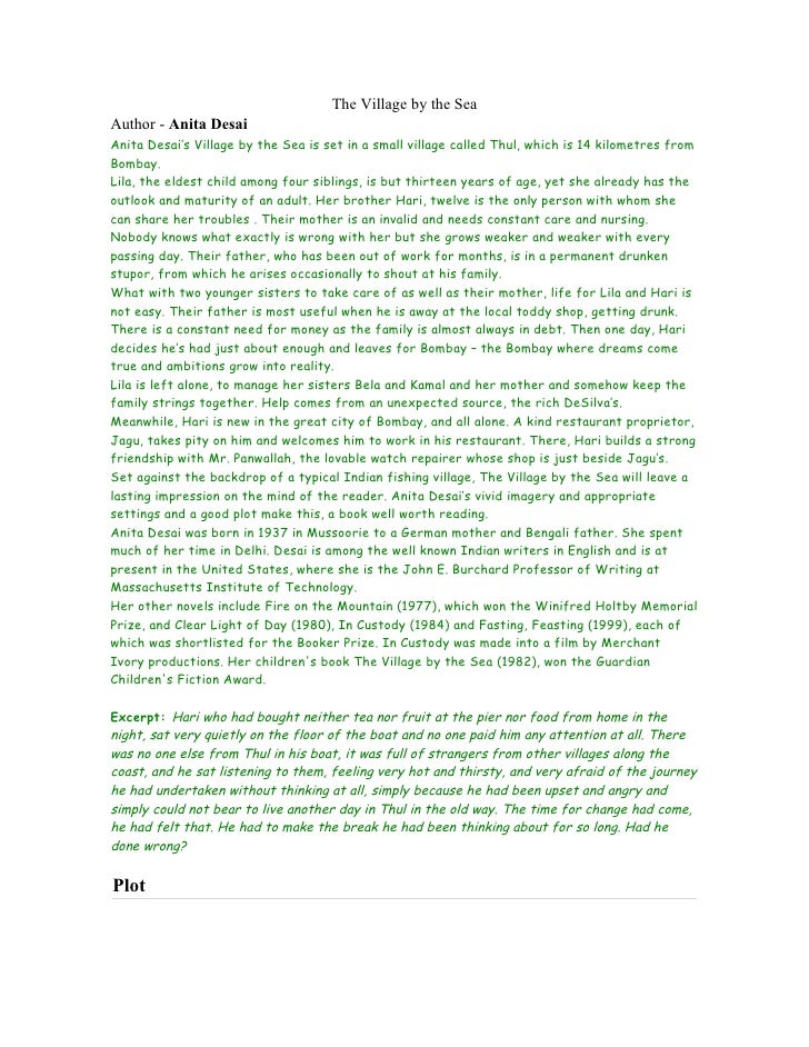 anita desai the village by the sea of setting anita desai the village by the sea of setting