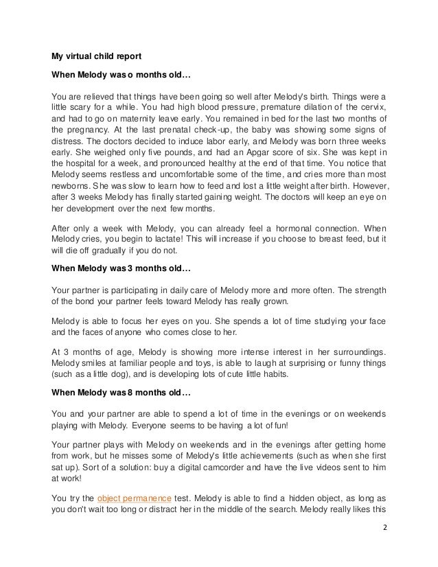 My virtual child assignment 3 picture