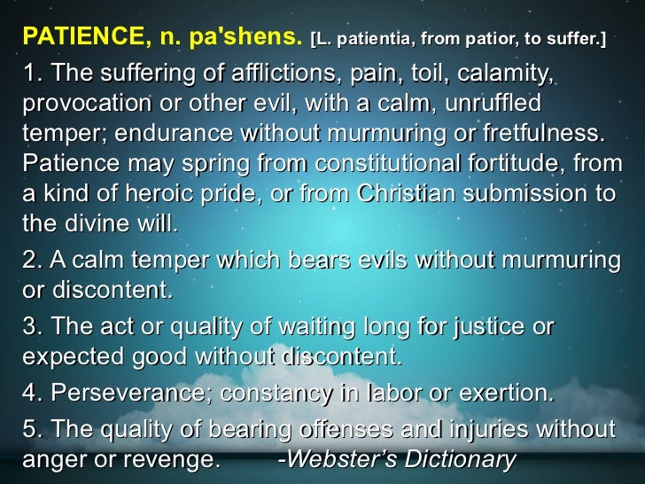 The virtue of patience