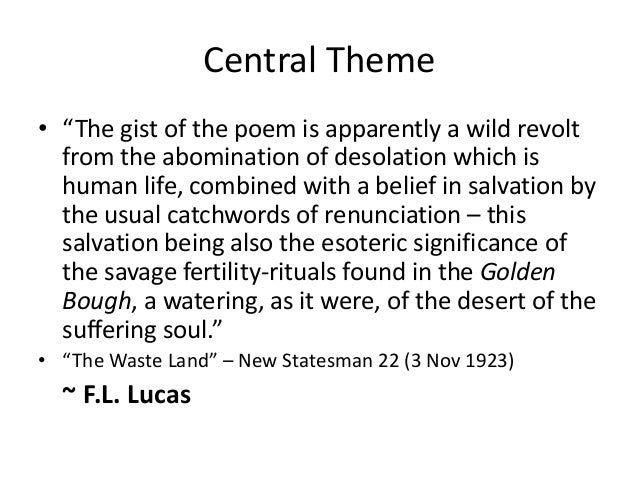 The Waste Land by T.S. Eliot Essay