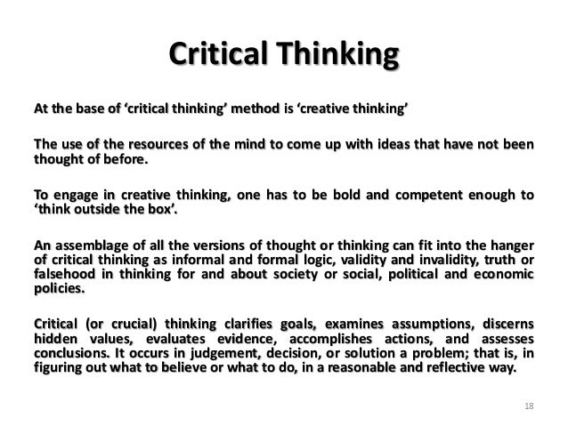 Critical thinking defined webster