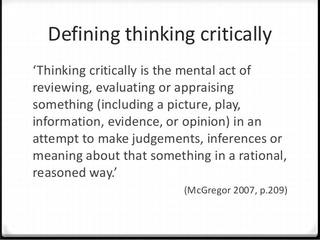 Critical thinking essay examples