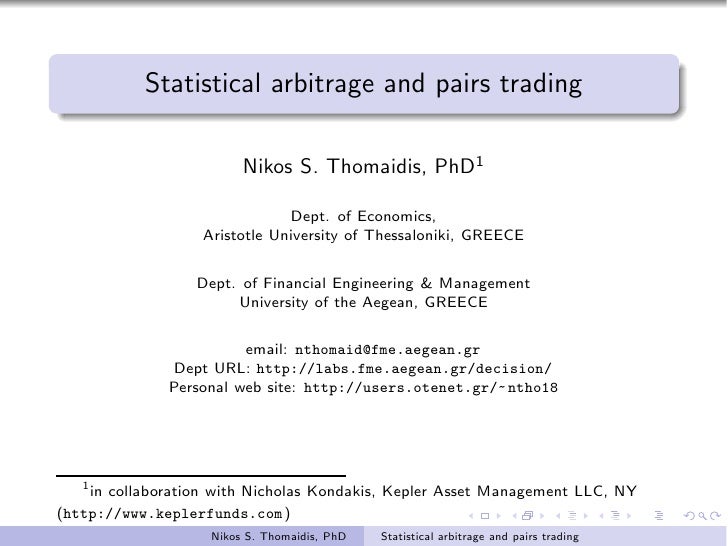 statistical arbitrage/pairs trading system