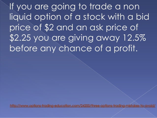 Stock options trading mistakes