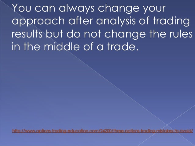 Options trading mistakes