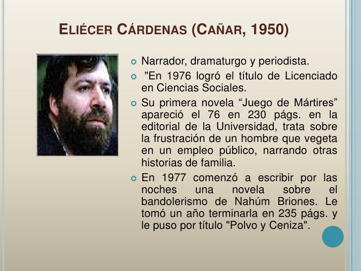 Literatura Ecuatoriana Eliécer Cárdenas Literatura Ecuatoriana Eliécer Cárdenas