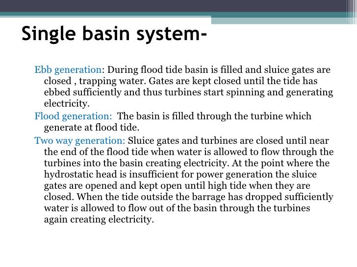 Tidal power plants