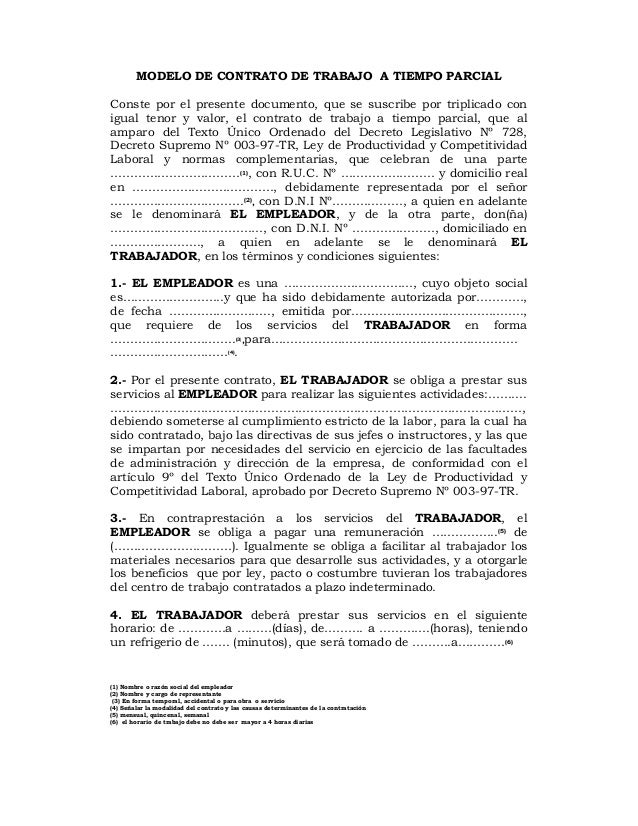 FORMA DE CONTRATO DE TRABAJO forma de contrato de trabajo: