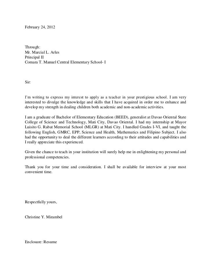 Sample Letter of Application - Cover Letters - Job Search