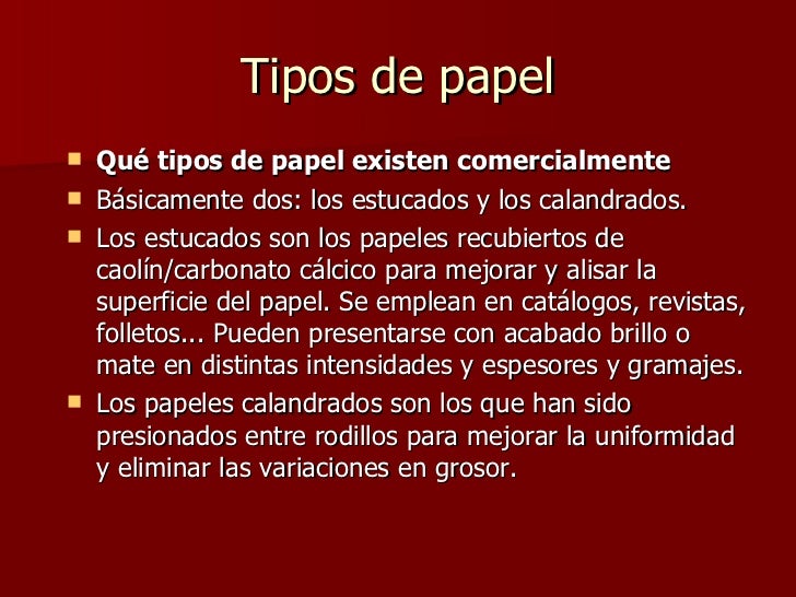 Tipos De Papel