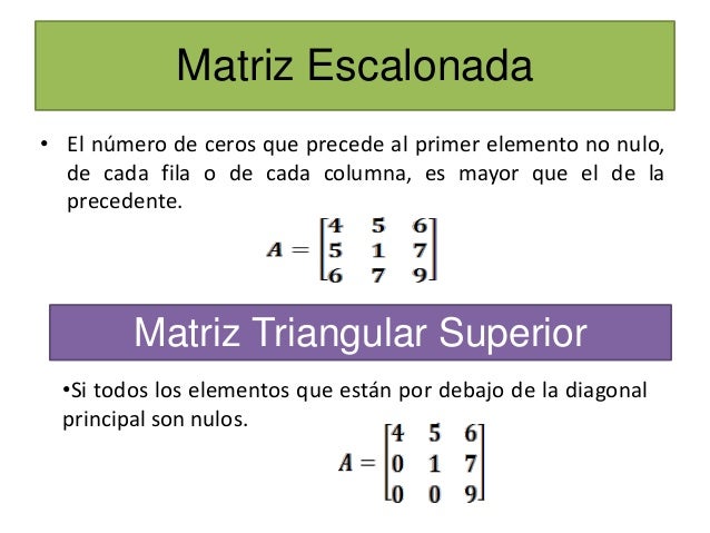 Tipos de matrices