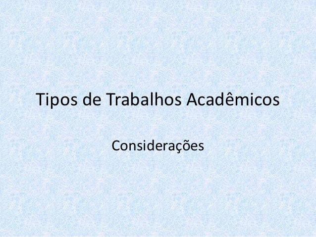 Tipos de relatórios acadêmicos