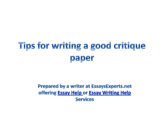 Critique a nursing research paper samples