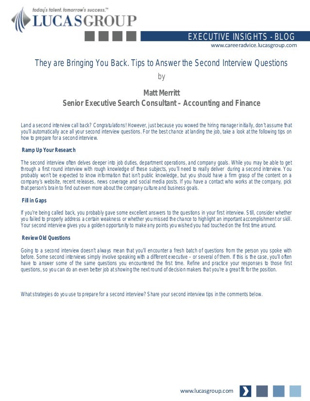 tips for second interview