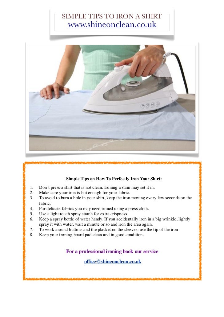 Tips to iron a shirt