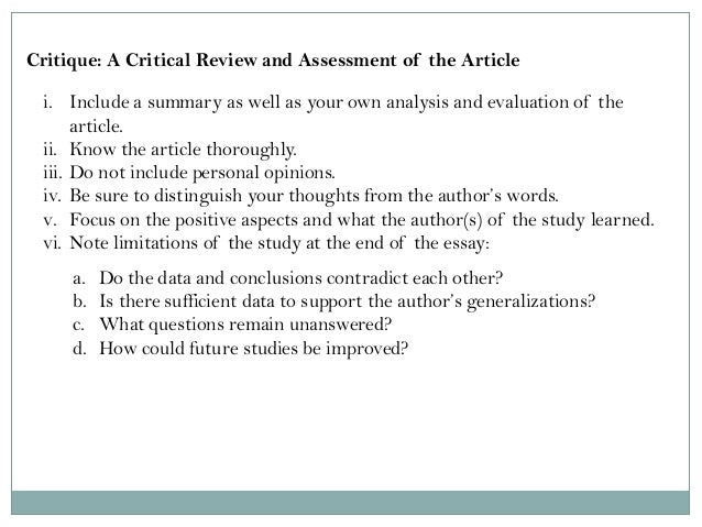 How to write analysis of article