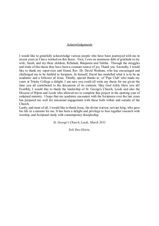 how to write a thesis acknowledgement