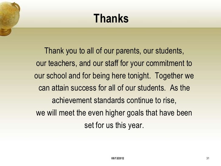 thank you letter to parents from coach title i orientation 2012 2013 ppt thank you letter to parents from coach title i orientation 2012 2013 ppt