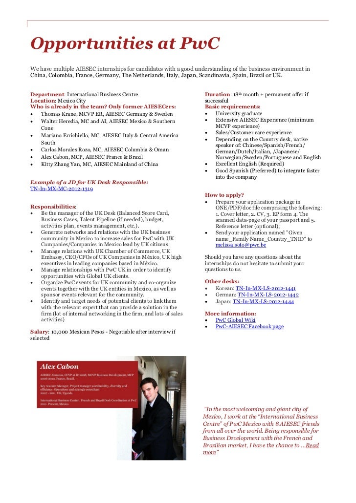 international business resumes
