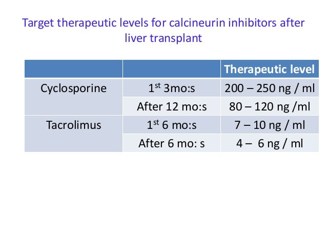 Tacrolimus Levels Liver Transplant